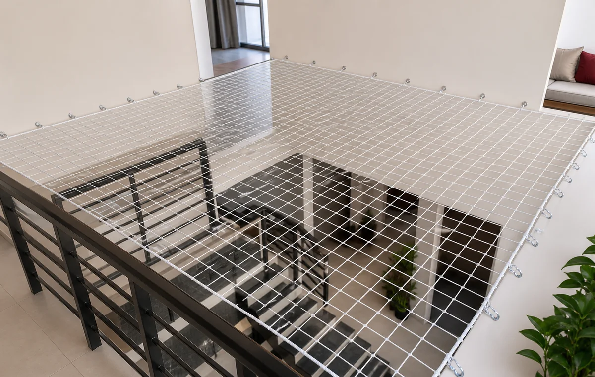 Apartment balcony safety installation with neat edge work
